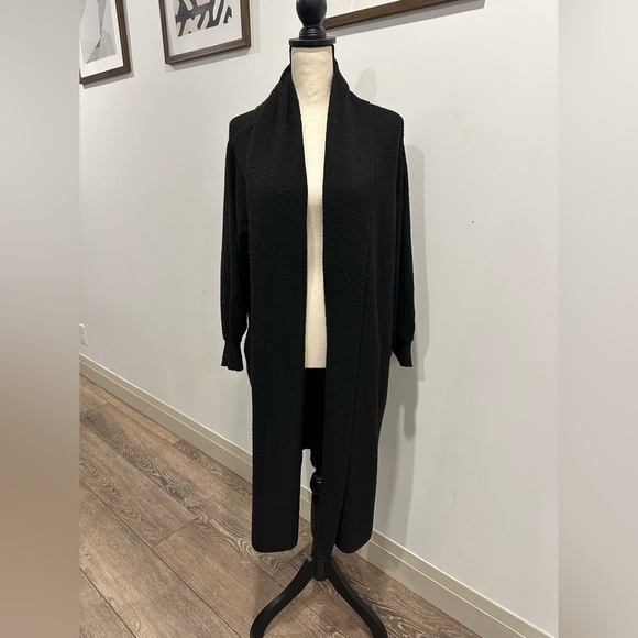 Sam Edelman long black duster maxi cardigan soft EUC  SZ M - Picture 1 of 7